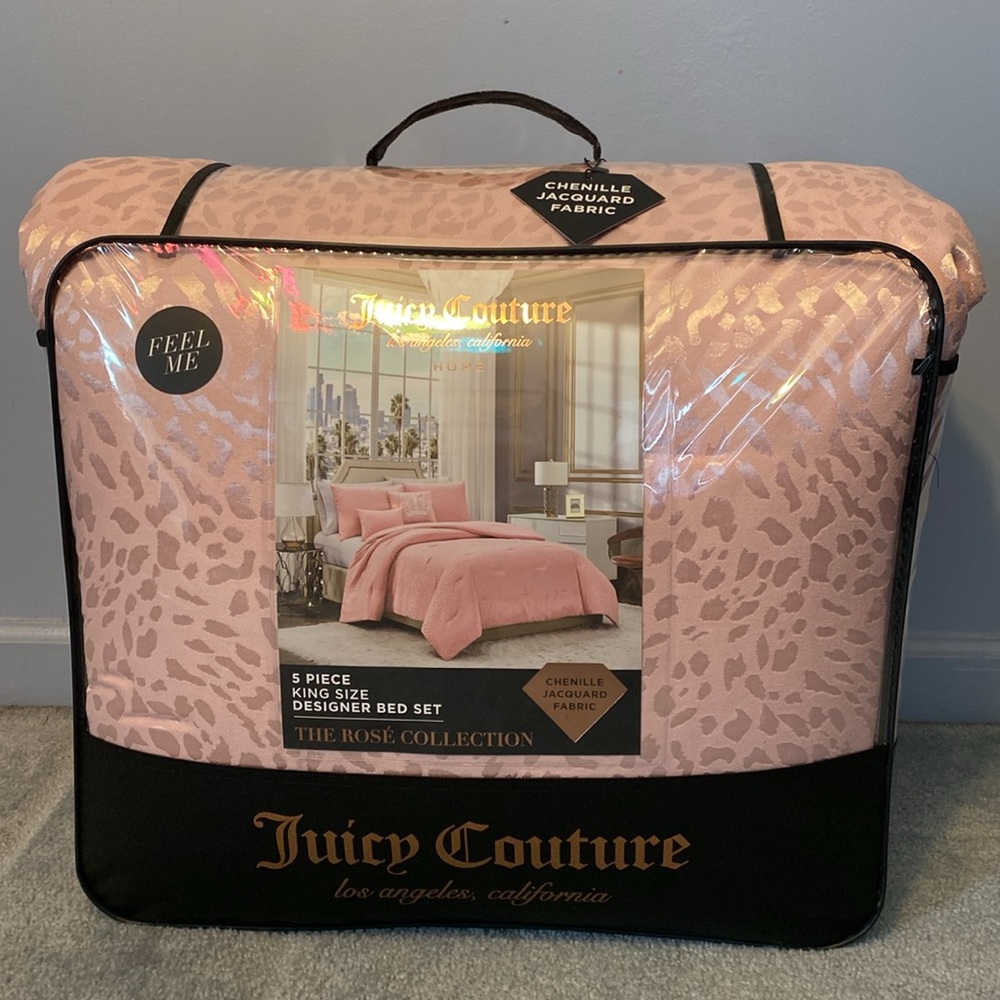 Juicy Couture The Rose Collection 5 Piece King Size Comforter Set NWT